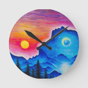 Reloj Redondo Mediano La historia del sol y la luna