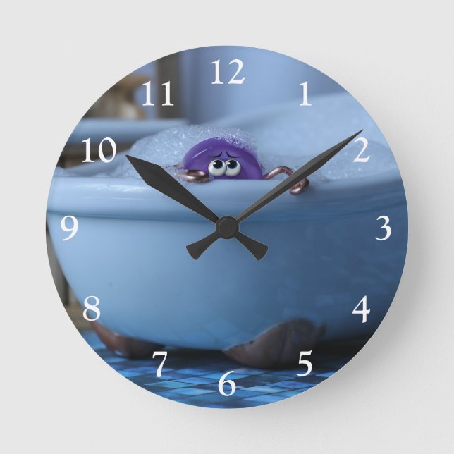 Reloj Redondo Mediano La hora del baño se acabó (Anverso)