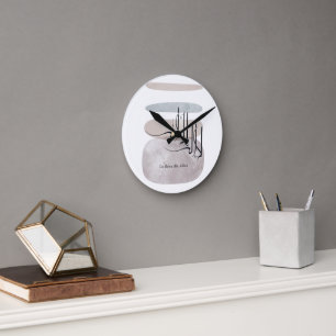Reloj Redondo Mediano La ilaha illa Allah Caligrafía Árabe – Minimalista