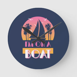 Reloj Redondo Mediano La isla sola - estoy en un barco