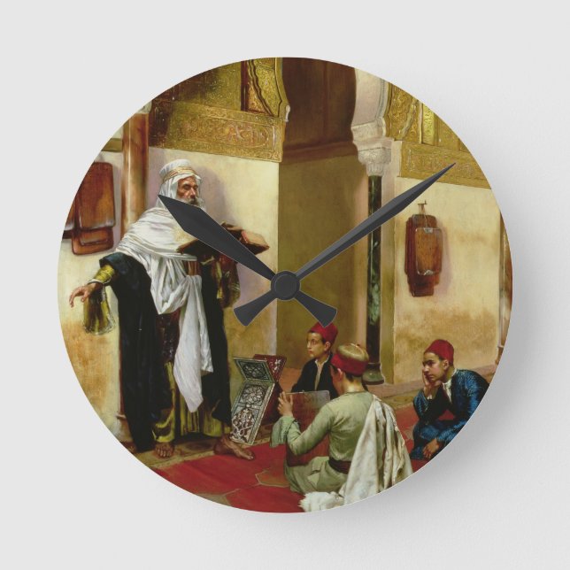 Reloj Redondo Mediano La lección (aceite sobre lienzo) (Anverso)