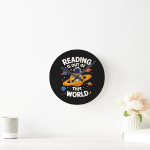 Reloj Redondo Mediano La lectura está fuera de este mundo