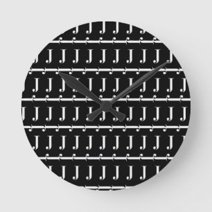 Reloj Redondo Mediano La letra inicial J del monograma, elige color de