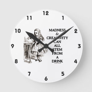 Reloj Redondo Mediano La locura y la creatividad pueden toda provenir