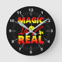 Reloj Redondo Mediano La magia es la verdadera varita de halloween