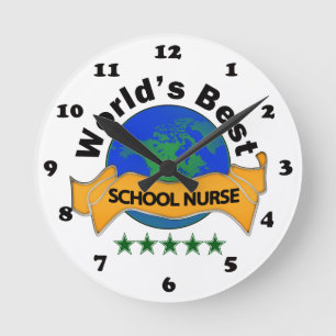 Reloj Redondo Mediano La mejor enfermera de la escuela del mundo