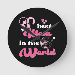 Reloj Redondo Mediano La Mejor Mamá Del Mundo Día de la Madre