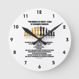Reloj Redondo Mediano La Moral Del Ajedrez Benjamin Franklin