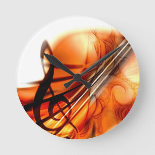 Reloj Redondo Mediano La música ató danza del destino del violín de los 