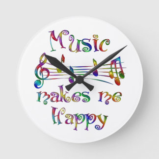 Reloj Redondo Mediano La música me hace feliz