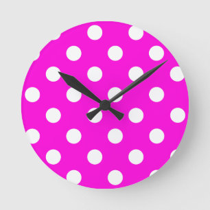 Reloj Redondo Mediano La polka hace magenta #FF00DC