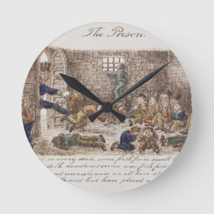 Reloj Redondo Mediano La prisión, 1858 (grabado coloreado)