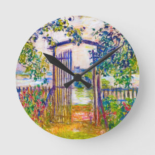 Reloj Redondo Mediano La puerta de jardín en Vetheuil Claude Monet