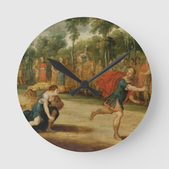 Reloj Redondo Mediano La raza de Atalanta y de Hippomenes (aceite en el (Anverso)
