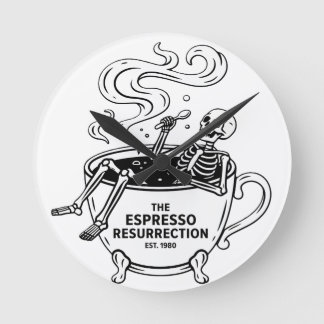 Reloj Redondo Mediano La Resurrección del Espresso Esqueleto Divertido C