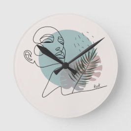 Reloj Redondo Mediano La rêveuse endormie-Art minimaliste