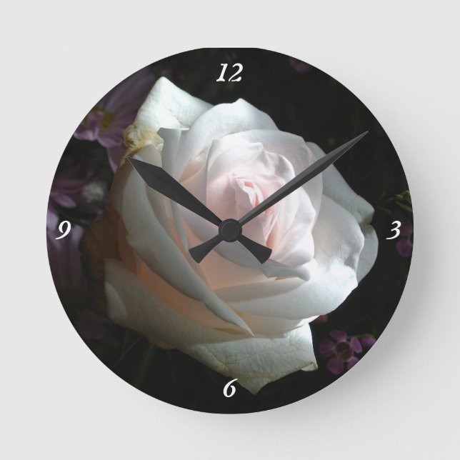 Reloj Redondo Mediano La Rosa Blanca - (Anverso)