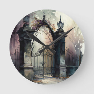 Reloj Redondo Mediano La serie Puerta del Cementerio Gótico Diseño 12