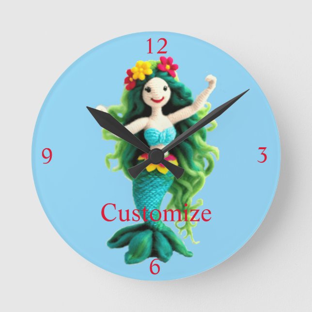 Reloj Redondo Mediano La sirena de cabello verde Thunder_Cove (Anverso)