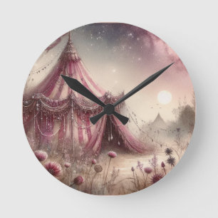Reloj Redondo Mediano La tienda de seda rosa del nigromante rosa