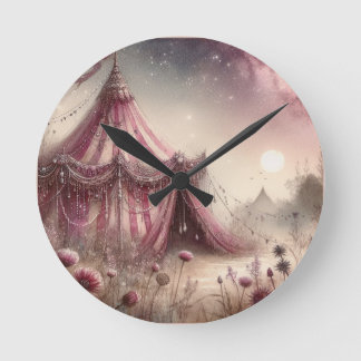 Reloj Redondo Mediano La tienda de seda rosa del nigromante rosa