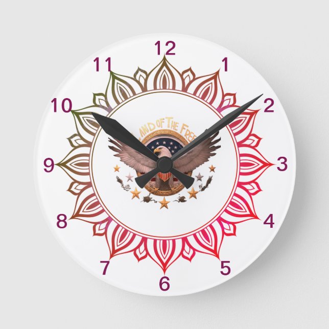 Reloj Redondo Mediano La tierra de los libres (Anverso)