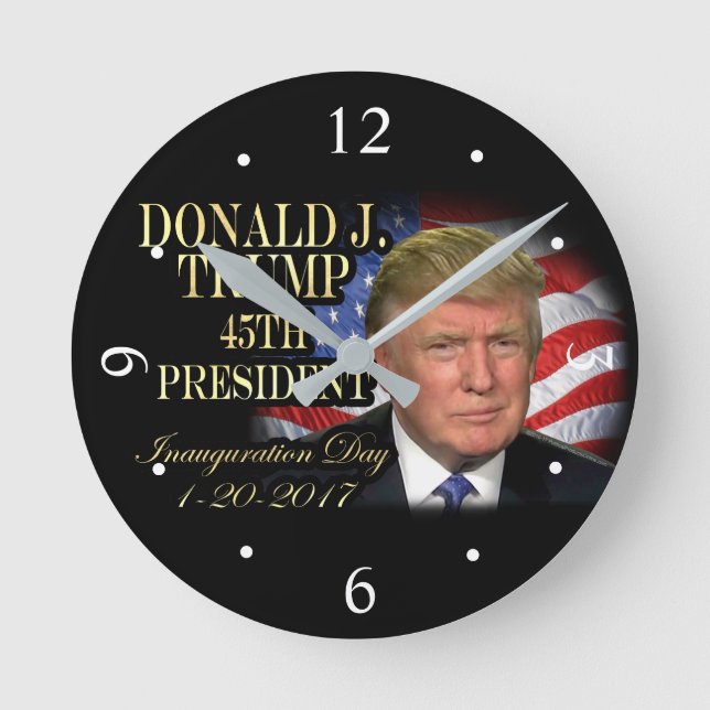 Reloj Redondo Mediano La toma de mando del presidente Donald Trump (Anverso)