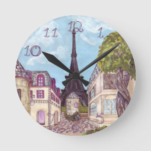 Reloj Redondo Mediano La torre Eiffel de París inspiró números de la