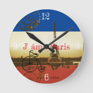 Reloj Redondo Mediano La Tour Eiffel Poster