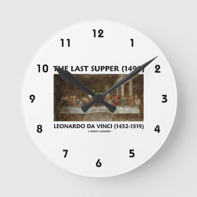 Reloj Redondo Mediano La última cena (1498) de Leonardo da Vinci (Anverso)