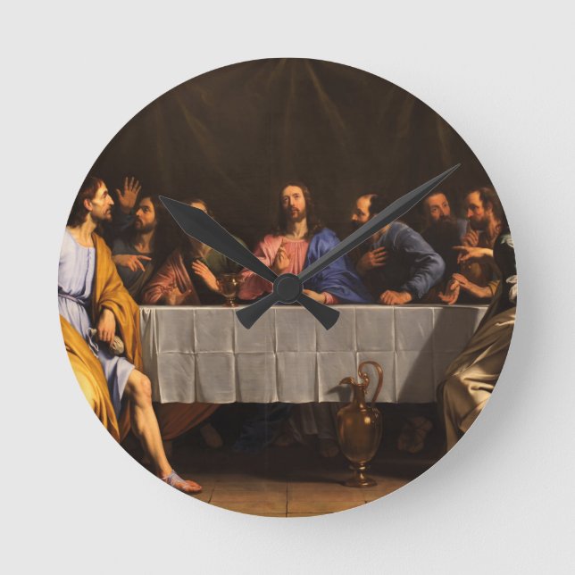 Reloj Redondo Mediano La última cena de Felipe de Champaigne (1648) (Anverso)