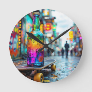 Reloj Redondo Mediano La última gota de neón