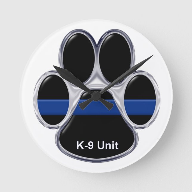 Reloj Redondo Mediano La unidad K-9 enrarece Blue Line (Anverso)