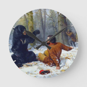 Reloj Redondo Mediano La vida de un cazador Un aprieto Arthur Tait 1856