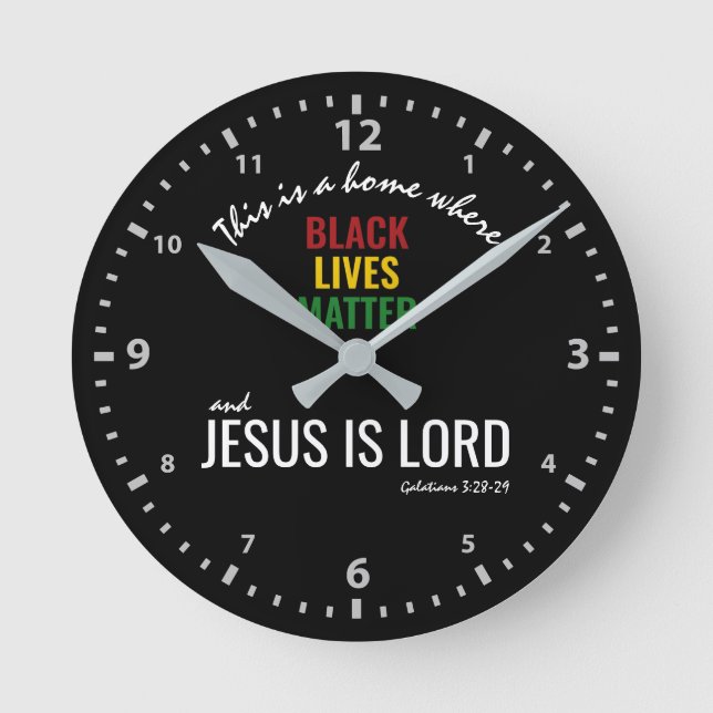 Reloj Redondo Mediano LA VIDA NEGRA IMPORTA | JESÚS ES SEÑOR | BLM crist (Anverso)