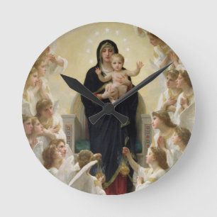Reloj Redondo Mediano La Virgen con Angels, 1900 (aceite en lona)