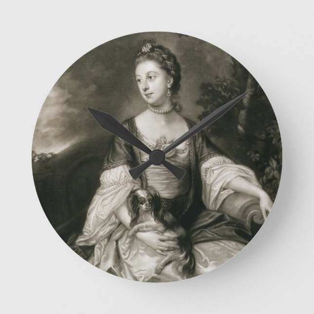 Reloj Redondo Mediano Lady Caroline Russell, grabada por James McArdell (Anverso)