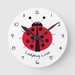 Reloj Redondo Mediano Ladybug Love Girly Fun Cuestionado Personalizado R