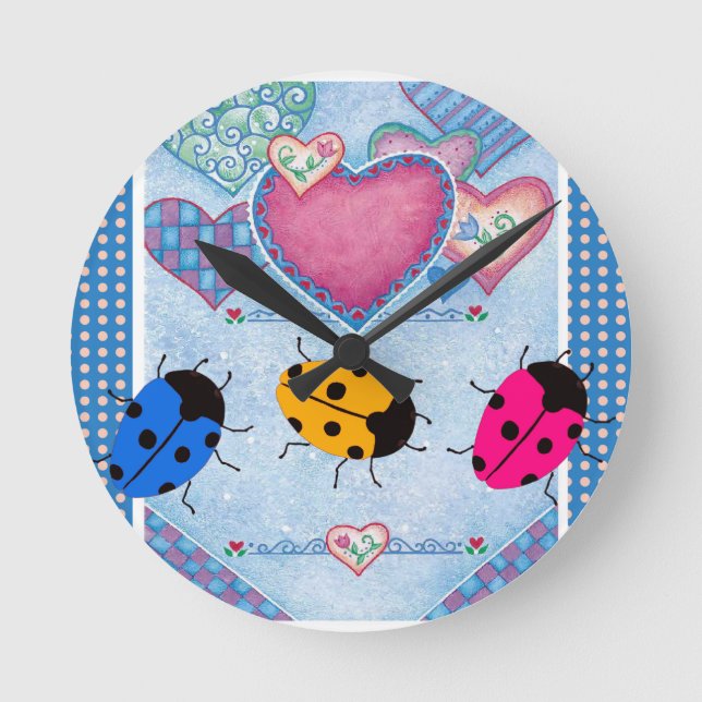 RELOJ REDONDO MEDIANO LADYBUGS (Anverso)