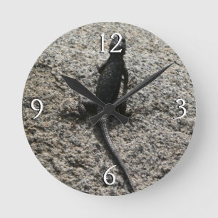 Reloj Redondo Mediano Lagarto Negro
