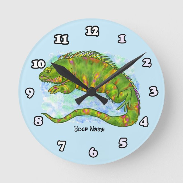 Reloj Redondo Mediano Lagarto Soleado (Anverso)