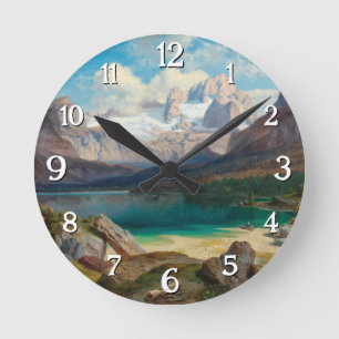 Reloj Redondo Mediano Lago Gosau Con Vistas Al Macizo De Dachstein