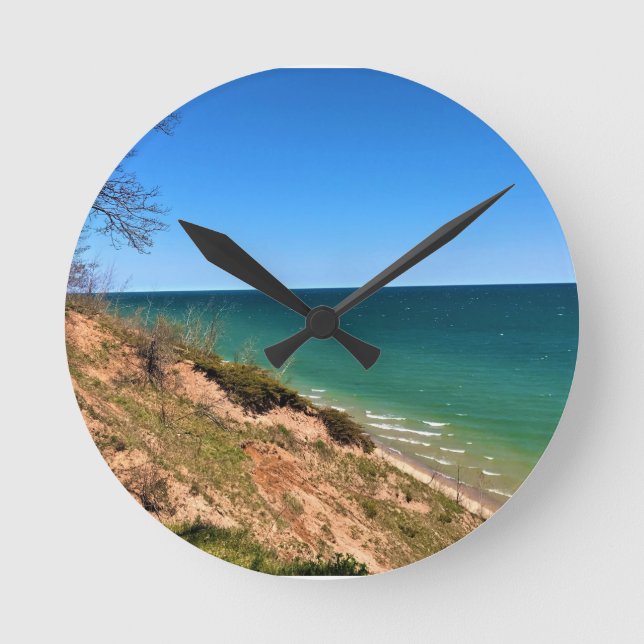 Reloj Redondo Mediano Lago Michigan, Port Washington, WI (Anverso)