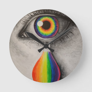 Reloj Redondo Mediano Lágrimas arcoiris poster arrojar cacao de piedra d