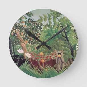 Reloj Redondo Mediano Landscape exótico, 1910