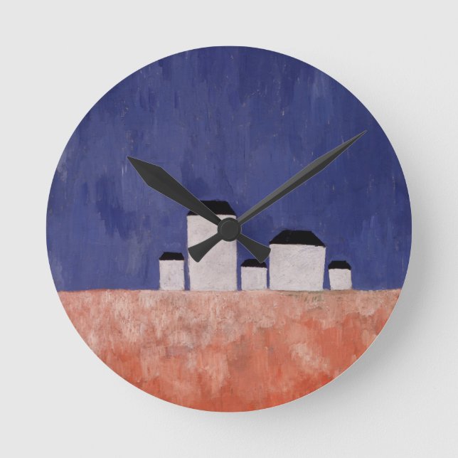 Reloj Redondo Mediano Landscape with Five Houses, c.1932 (Anverso)