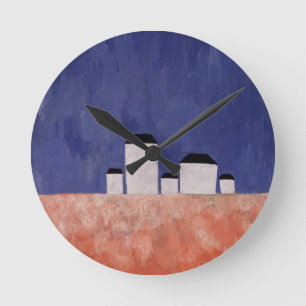 Reloj Redondo Mediano Landscape with Five Houses, c.1932