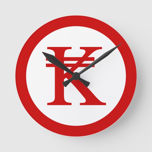 Reloj Redondo Mediano Laos Kip Lao/Rótulo de Dinero Laotiano (Anverso)