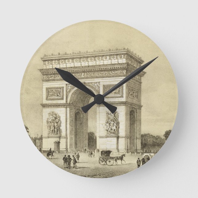 Reloj Redondo Mediano L'Arc de Triomphe, Paris, engraved by Auguste Bry (Anverso)