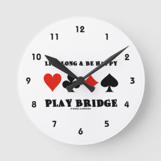 Reloj Redondo Mediano Largo vivo y sea puente feliz del juego (cuatro